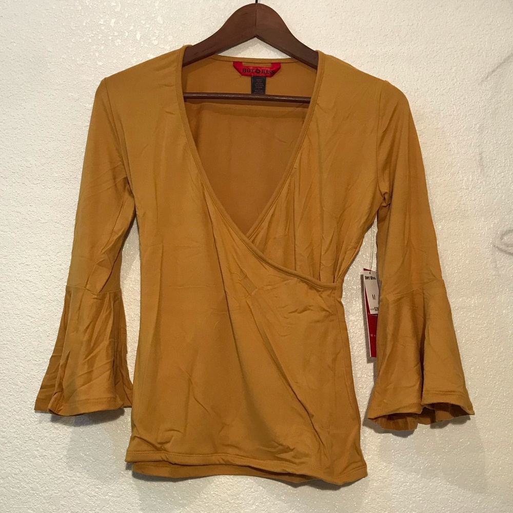 Hot kiss Mustard Bell Quarter Sleeve Top
